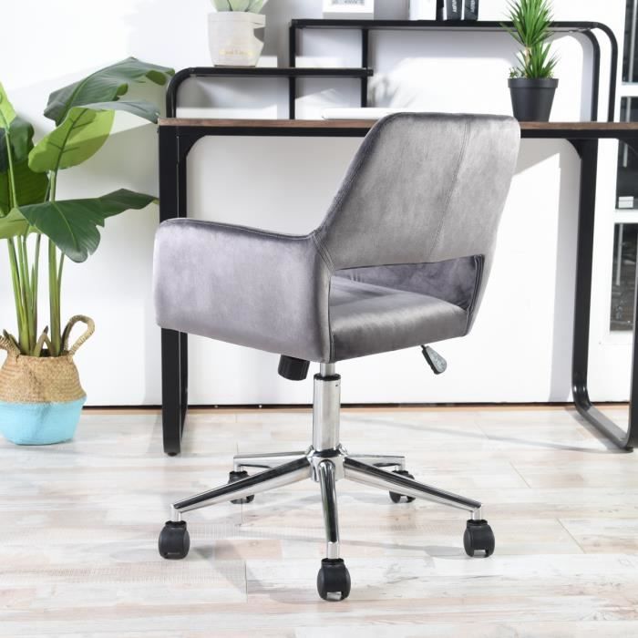 Chaise De Bureau Fauteuil De Bureau Hauteur Reglable En Velour Gris Achat Vente Chaise De Bureau Velours Soldes Sur Cdiscount Des Le 20 Janvier Cdiscount