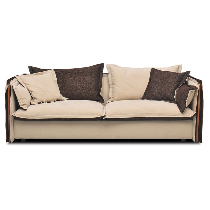 Canapé 3 Places En Tissu Burdy - Beige/marron Canapé 3 Places En Tissu Burdy - Beige/marron