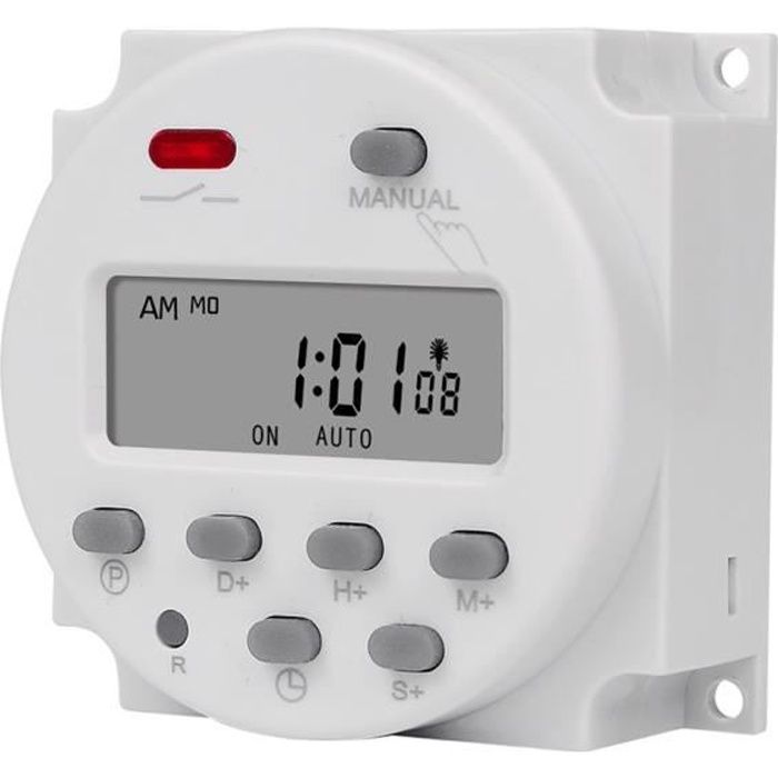 Affichage LCD 1pc Relais électronique programmable hebdomadaire Horloge numérique 16on on 16off Timer 12V Minuterie numérique