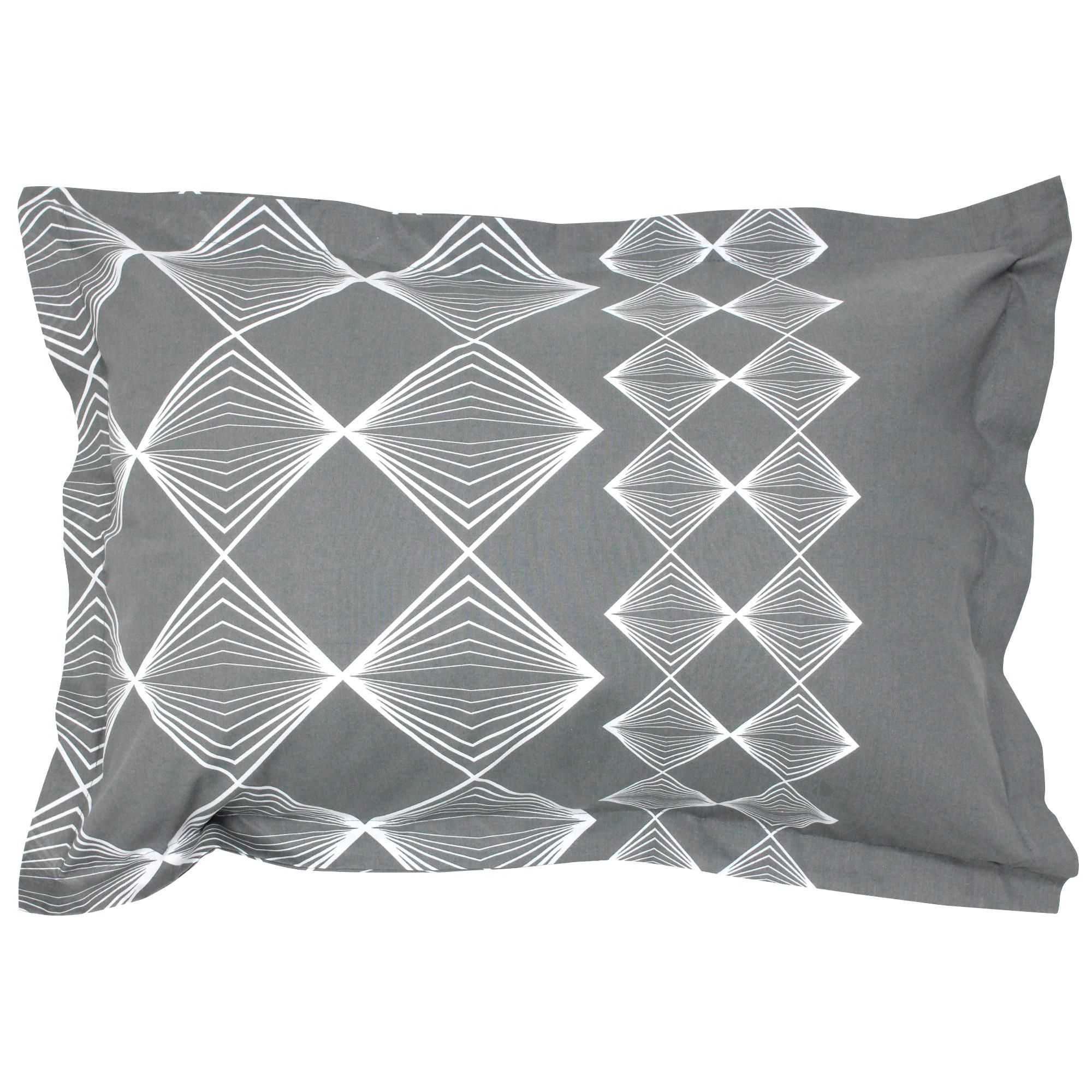 Taie d'oreiller 70x50 cm 100% coton FOREVER GRIS gris foncé 50x70 Gris