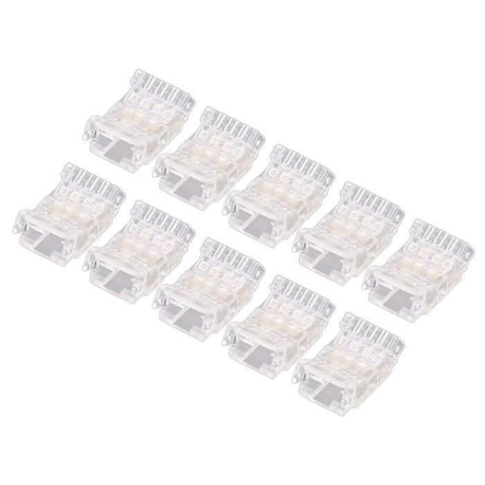 Kit Connecteurs 2 Pins 10mm Pour Bandes LED FCOB/SMD - Facile à Installer Sans Soudure, 10 Pièces Avec Accessoires