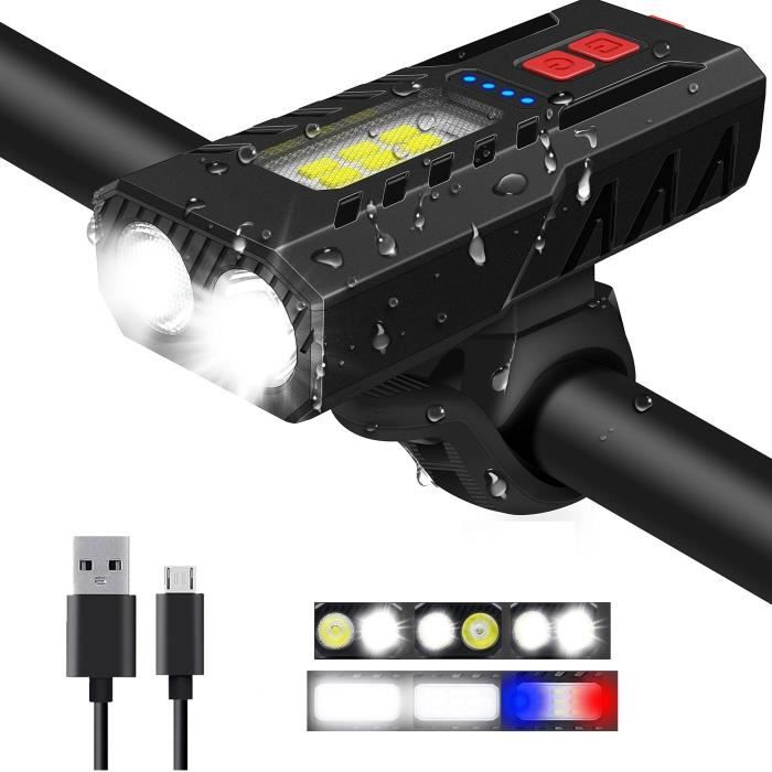 Phare Led Rechargeable par Usb Super lumineux 5 Modes de