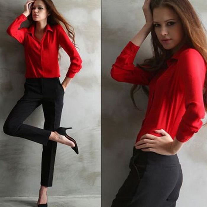 chemise rouge femme