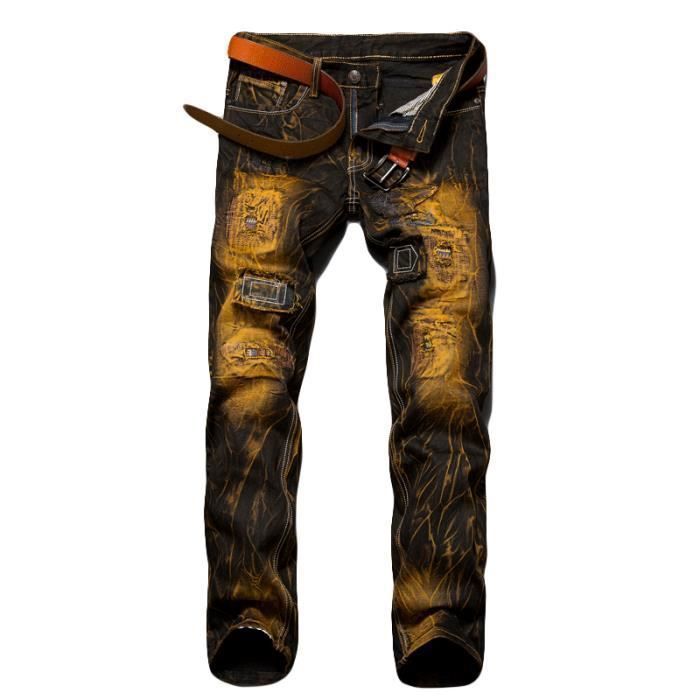 Jeans homme deals avec broderie