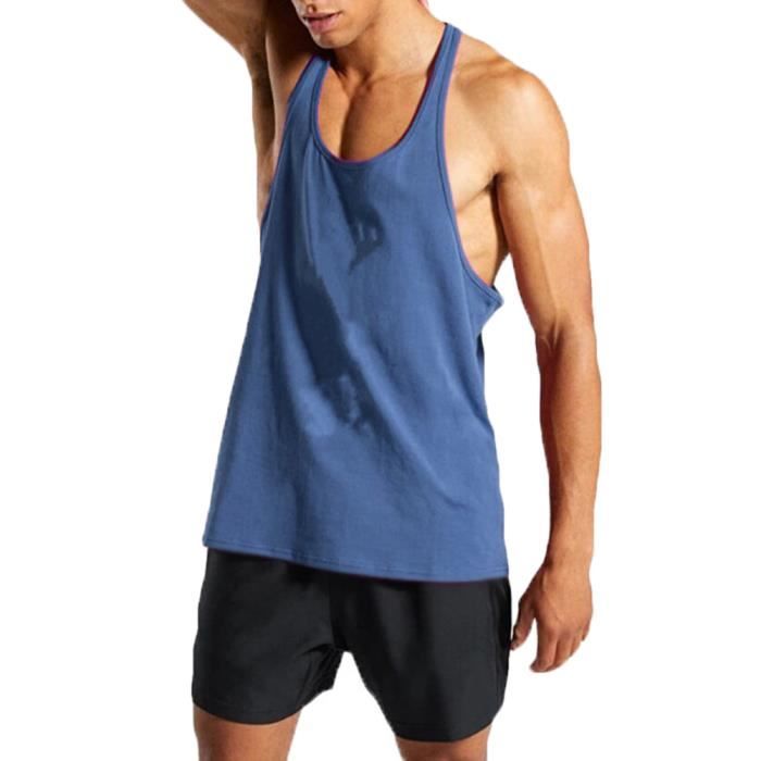 Débardeur De Sport Pour Homme, Haut En Débardeur Sans Manches, Débardeur De  Musculation Pour Salle De Fitness Bleu Bleu - Cdiscount Prêt-à-Porter