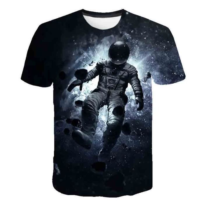 T-shirt Enfant 2025 Col Rond Manches Courtes – Imprimé 3D Ou Unis, 100% Coton Doux, Pour Garçons Et Filles 2-13 Ans
