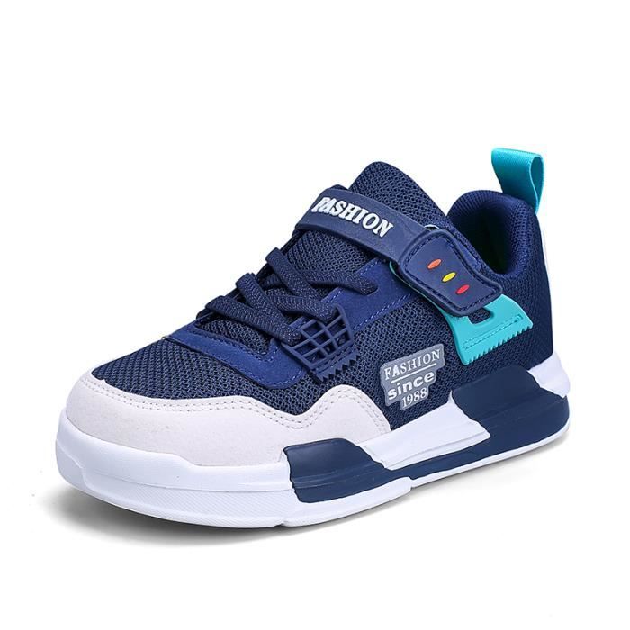 Basket Enfant Exportatif Chaussures Gar on Fille Bleu Lacets