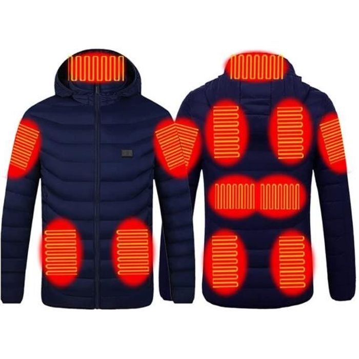 Veste chauffante pour l'hiver - batterie externe GRATUIT - Noir