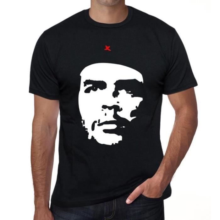 Homme Tee-Shirt Che Guevara T-Shirt Vintage Noir
