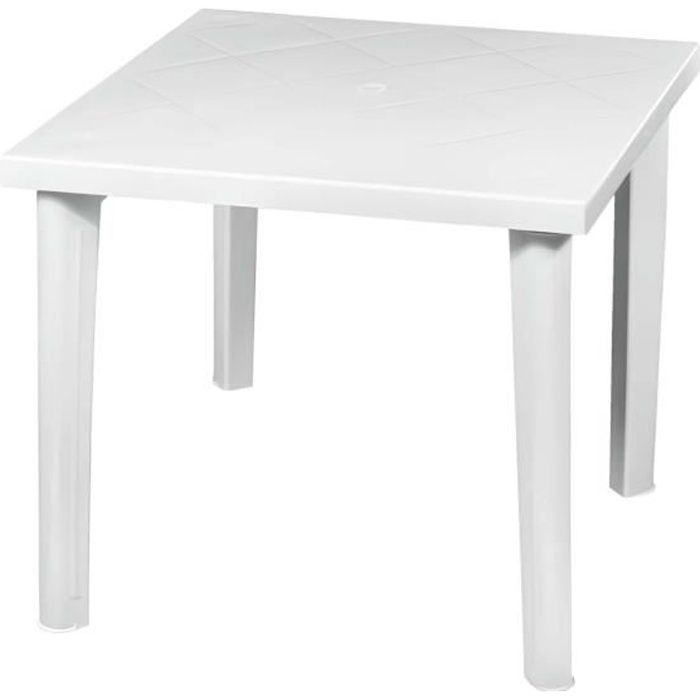 Table Résine Carrée Elegia Blanc 79x79x72cm O91...
