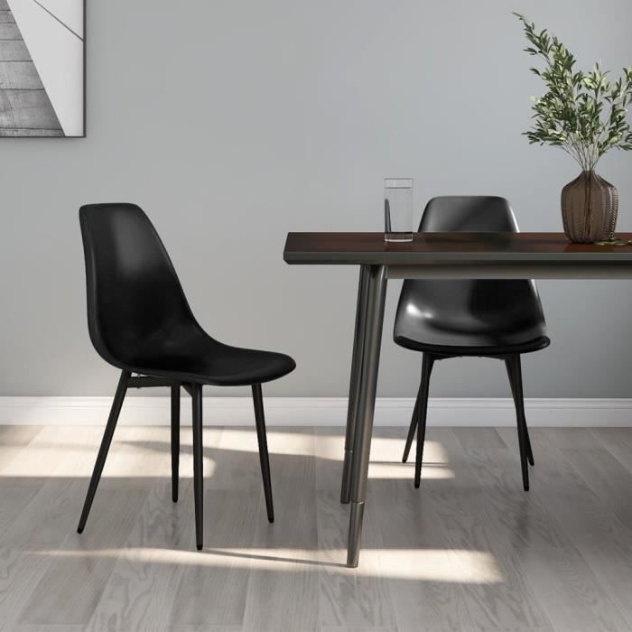 9374&M0DE Chaises de salle à manger 2 pcs Noir PP - 46x52x84 cm