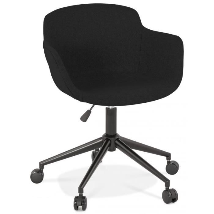 chaise de bureau design "alma" 80cm noir - paris prix