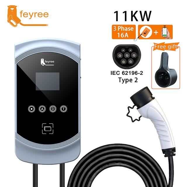 borne de recharge voiture electrique EVSE Wallbox 11 kw 3Phase Vope2 Câble Prise IEC62196-2.bazarland30