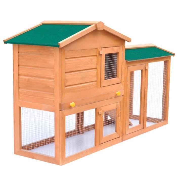 Meilleurs prix pour Clapier pour petits animaux - SALALIS - SP125130 - Bois de sapin - 2 étages - Toit étanche