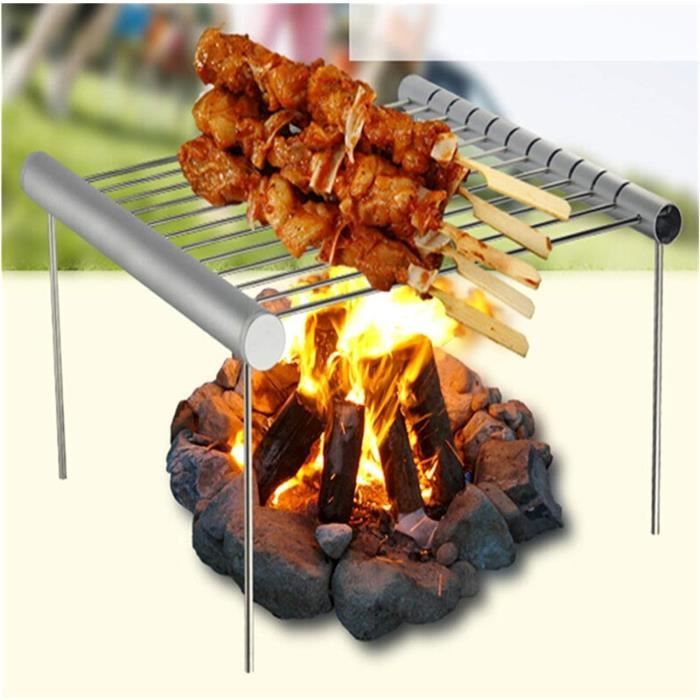 Barbecue pliant en acier inoxydable pour barbecue rond portable