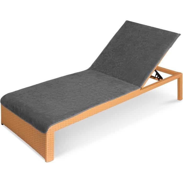 Morbuy Housse De Chaise De Plage Longue En Microfibre, Motif Étoile De Mer Serviette De Plage Avec Poches De Rangement, Housse De Transat Pliable Pour Bain De Soleil/Jardin (Sable