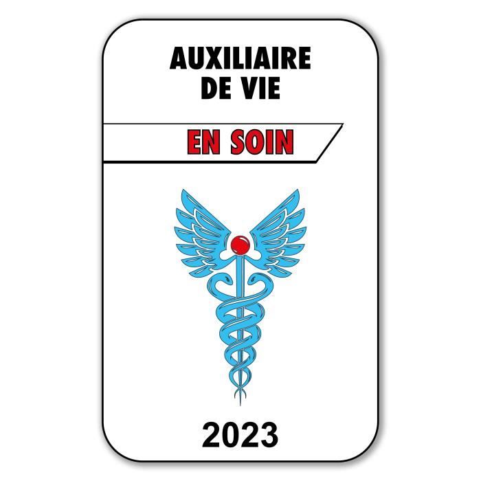 Autocollant Sticker - Vignette Caducée 2023 pour Pare Brise en Vitrophanie - V3 Auxiliaire de Vie Auxiliaire De Vie