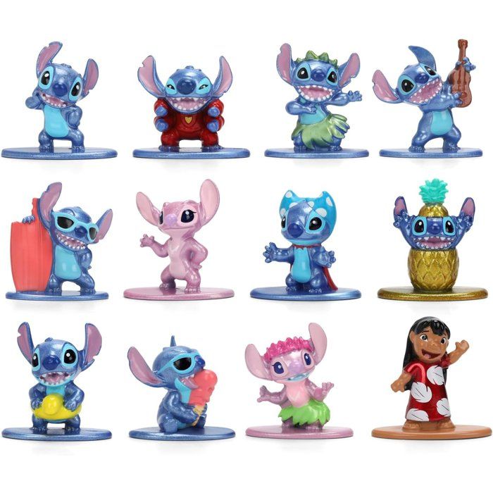 Jada - Figurine en métal - Disney Stitch - 4Cm - Set 12 Figurines - Licence officielle - Collectionnable - Dès 3 ans