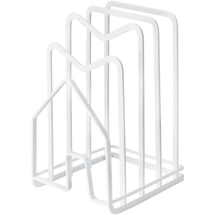 Support Planche à Découper Métal – Range Cuisine Élégant, Sans Montage, Porte Couvercles & Ustensiles – Design Moderne Et Robuste