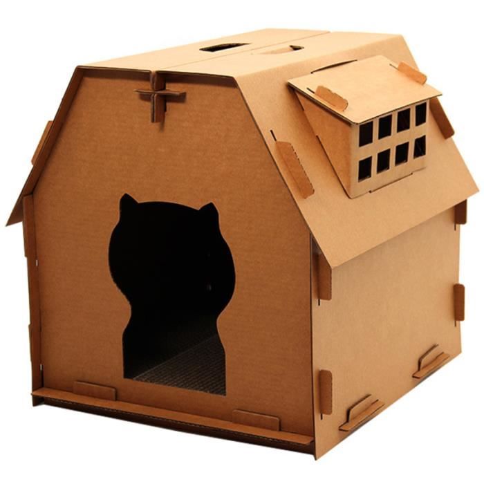 1 Pc Papier Ondule Chat Maison Durable Bricolage Premier Jouet Pour Animaux De Compagnie Planche A Gratter Grattoir Pour Cat Tree Cdiscount Animalerie