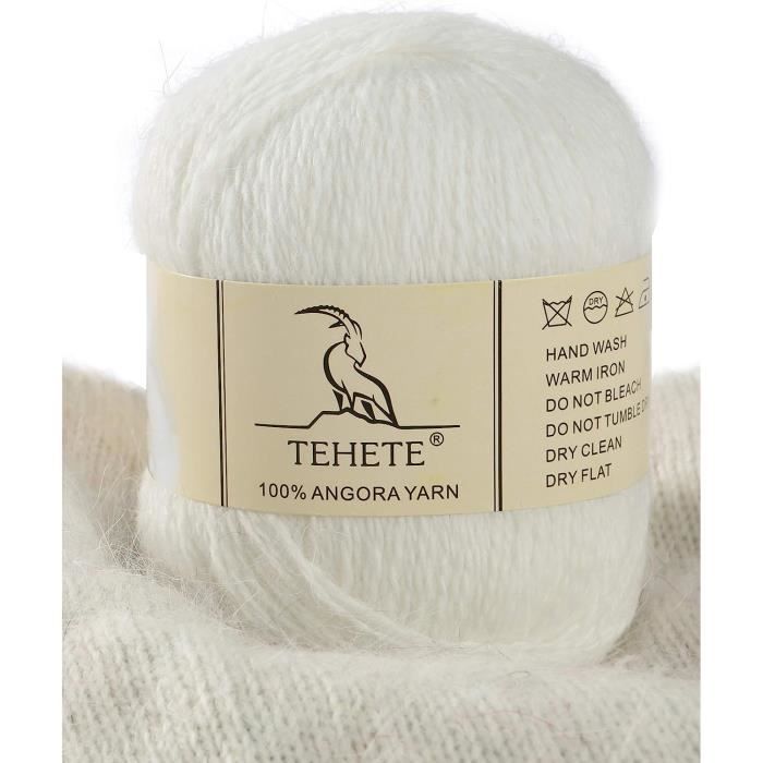 TEHETE 100% Angora fil de laine à tricoter, Pelote de laine à crochet