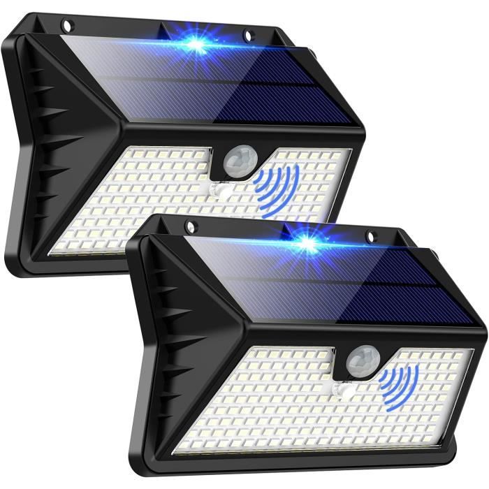 Lampe Solaire Escalier Extérieur LED - Étanche IP55 - Noir - Charge Automatique La Journée, éclaire 8-10h - Pour Jardins, Allées, Marches - 8