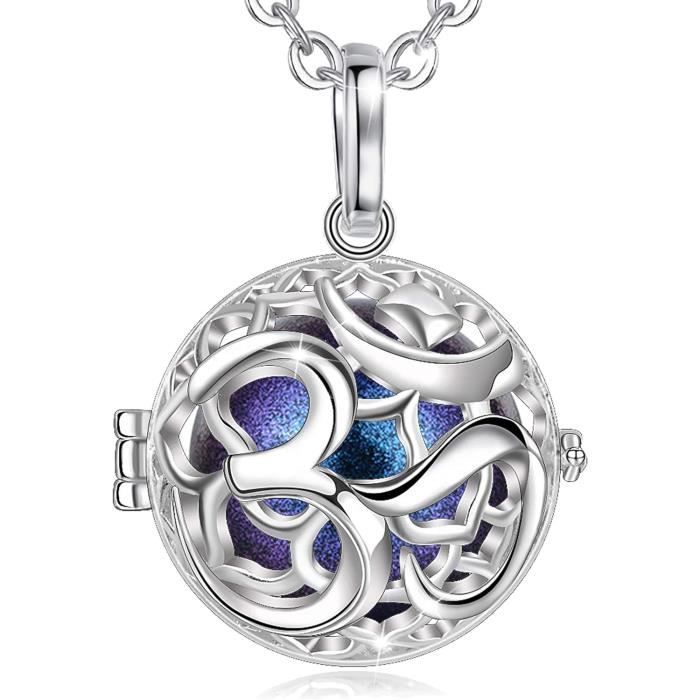 VASSAGO Collier Avec Pendentif Bouddhiste Om Ohm Symbole Yoga - Collier Avec Pendentif En Forme De Patte De Chien - Collier Avec Pendentif En Forme De