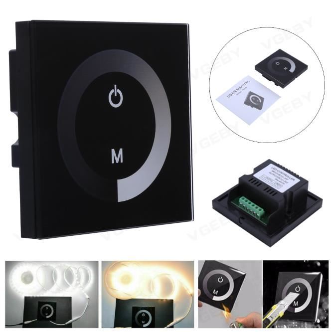Interrupteur mural Smart Touch avec panneau tactile et variateur de lumière LED YES2004