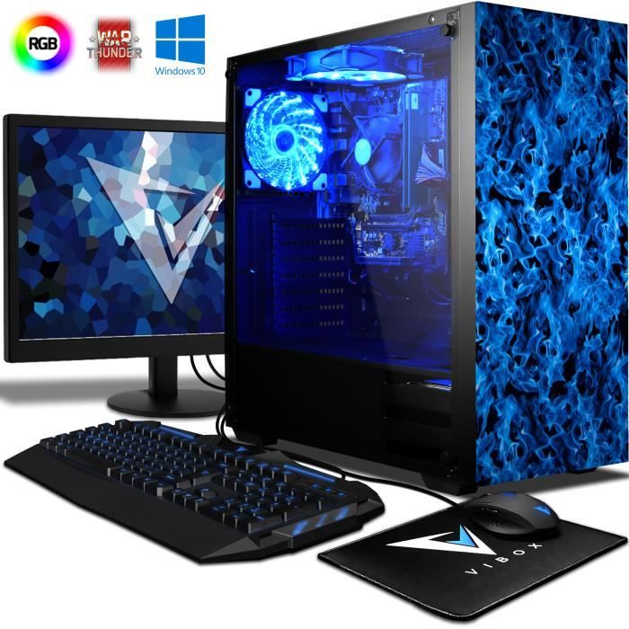 Achat Ordinateur de bureau VIBOX Standard 3XS PC Gamer Ordinateur avec War Thunder Jeu Bundle, Windows 10 OS, 22" HD Écran (3,8GHz AMD A8 Quad-Core Processeur pas cher