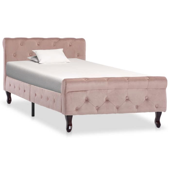 vidaXL Cadre de lit sans matelas Rose Velours 90x200 cm 288564