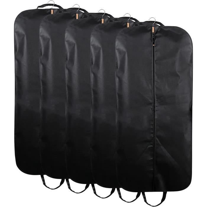 5 Pièces Housses à Vêtements, WOVTE Noir Respirant Housse Vêtement, Housse  Costume Voyage pour Costume Veste et Robe, (120 x 60cm) - Cdiscount Maison