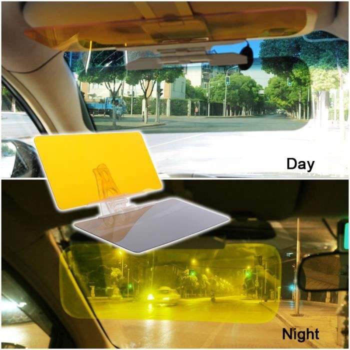 Car Pare-Soleil Jour Nuit Soleil Miroir Visi/ère Anti-/éblouissement Pince Clips de Conduite Bouclier v/éhicule sur la Plupart des Pare-Soleil