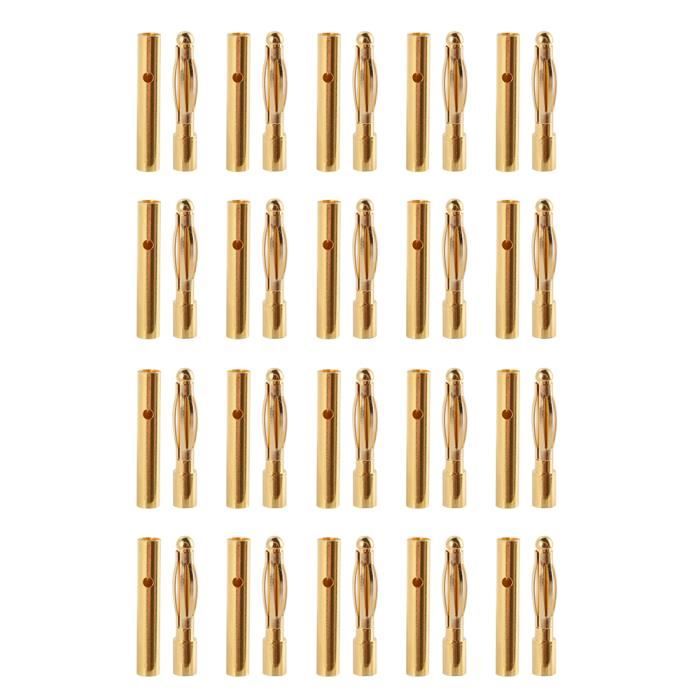 Lot De 20 Paires De Connecteurs Banane Plaqués Or 3.5 Mm – Mâle Et Femelle – Faible Résistance Pour Batteries RC Et Moteurs - 6