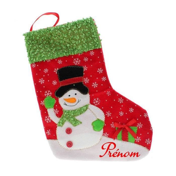 Botte Chaussette De Noel Pour Sapin Avec Prenom Personnalise Bonhomme De Neige Achat Vente Chaussette De Noel Soldes Sur Cdiscount Des Le 20 Janvier Cdiscount