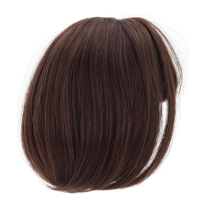 Perruque Femme Carré Lisse Brun Foncé - 25cm Frange Droite - WIG ME UP