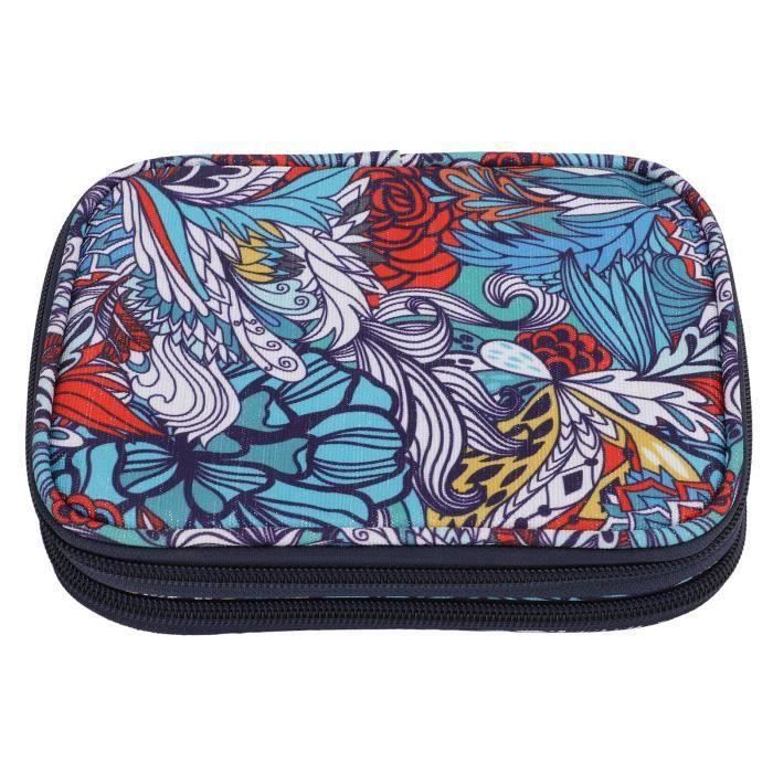 Étui Crochet CAPASTEC - Rangement Aiguilles - 18x14x4 Cm - Toile Oxford - Bleu