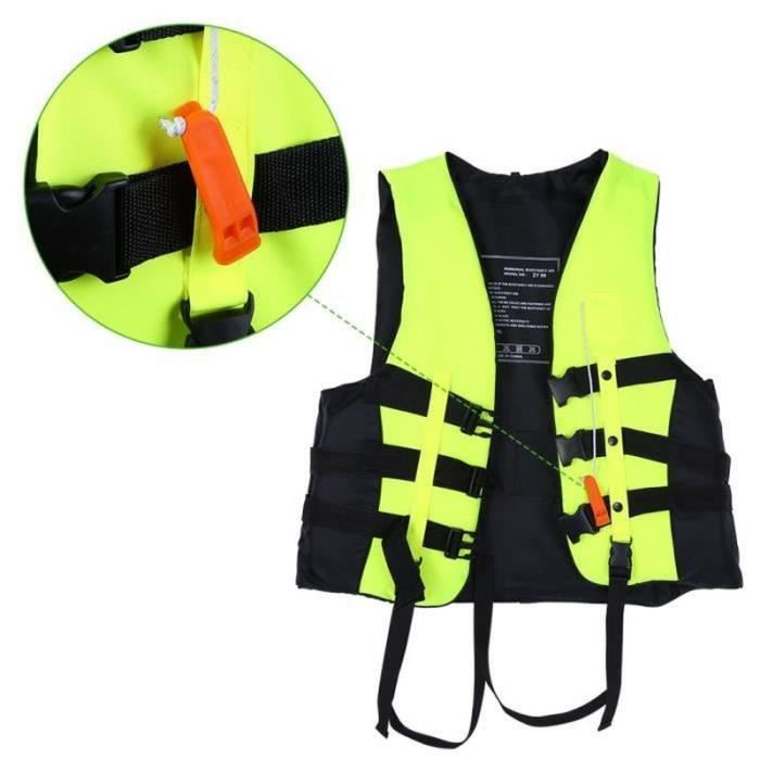 Gilet De Sauvetage Adulte Réglable 3 Bretelles - Flottabilité Élevée Pour Sports Nautiques Kayak Pêche