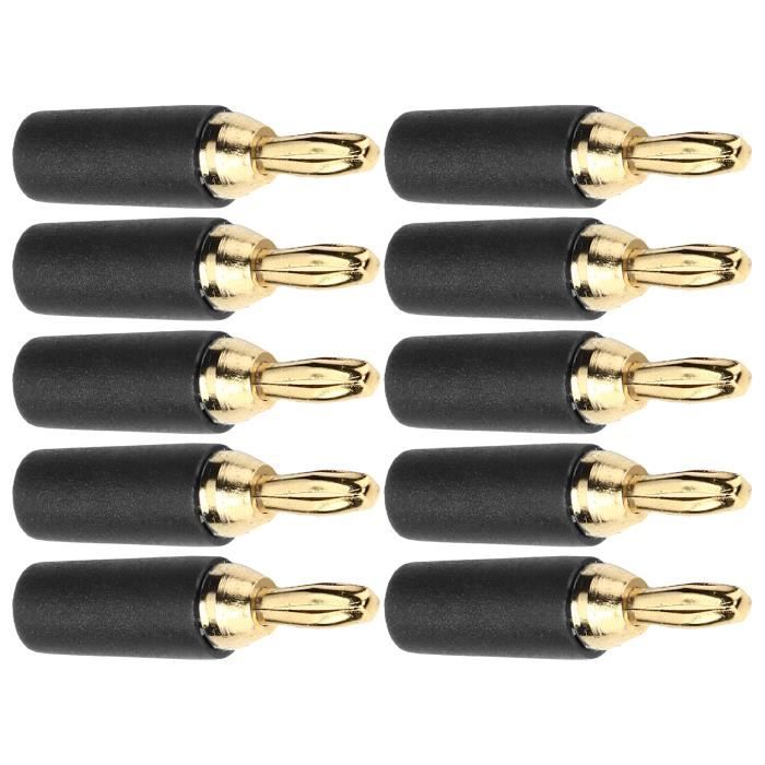 20 Prises Banane 4mm Colorées - Connecteurs Pour Câbles Haut-parleur Ampli - Alliage + ABS, Livret De 20