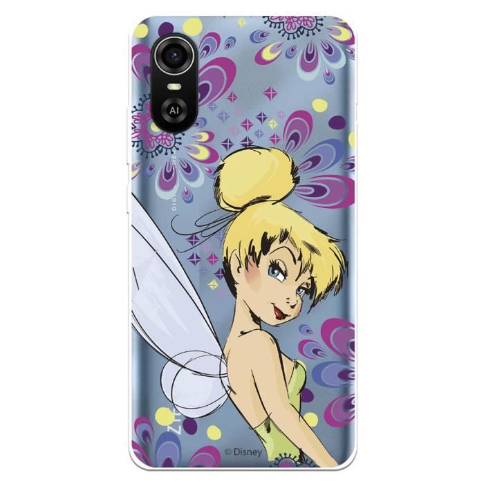 Coque pour ZTE Blade A31 Plus Officielle de Disney La fée Clochette Fleurs - Peter Pan