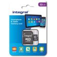 Carte mémoire flash INTEGRAL pour smartphone et tablette - Micro SD - 32 Go - Class 10 - UHS-I-1