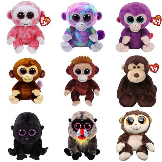 Verser2 Ty Beanie poupee en peluche pour enfants 15CM Avec de grands yeux pailletes En forme de singe Cdiscount Jeux Jouets