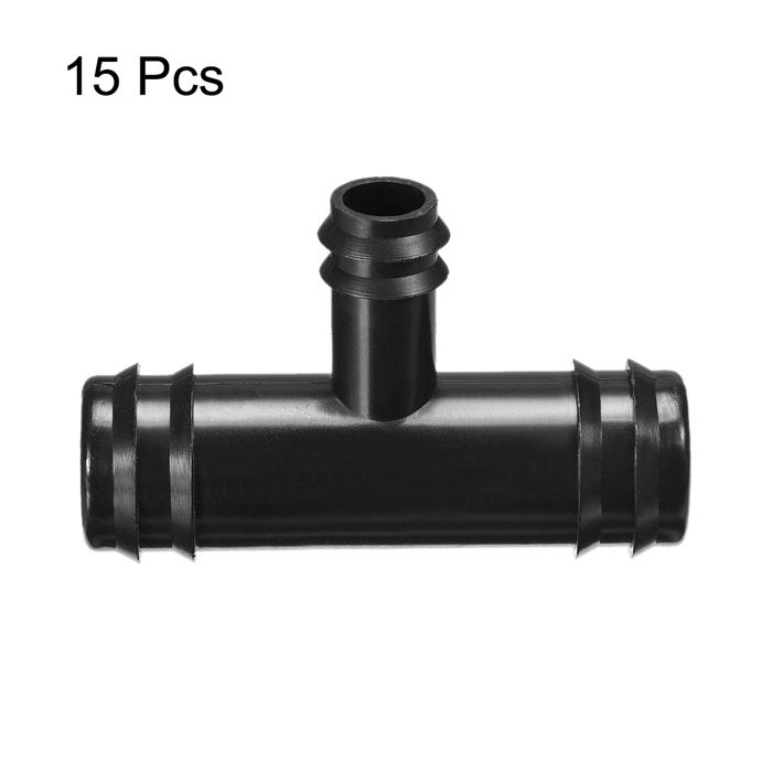 Raccords En T Pour Tuyau D'arrosage 16 Mm - Lot De 15 En Plastique Noir - Irrigation Goutte à Goutte, Jardin, Serre - Connexion Sans Outil