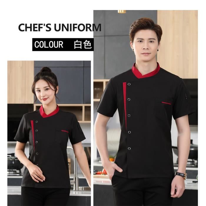 veste chef de cuisine rouge homme avec logo