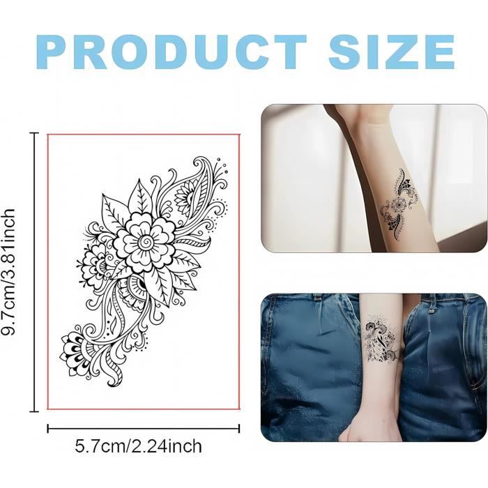 Tatouage éphémère Réaliste Esmeralda – Temporaire, Pour Bras Homme/femme – Noir, Neuf Sous Blister