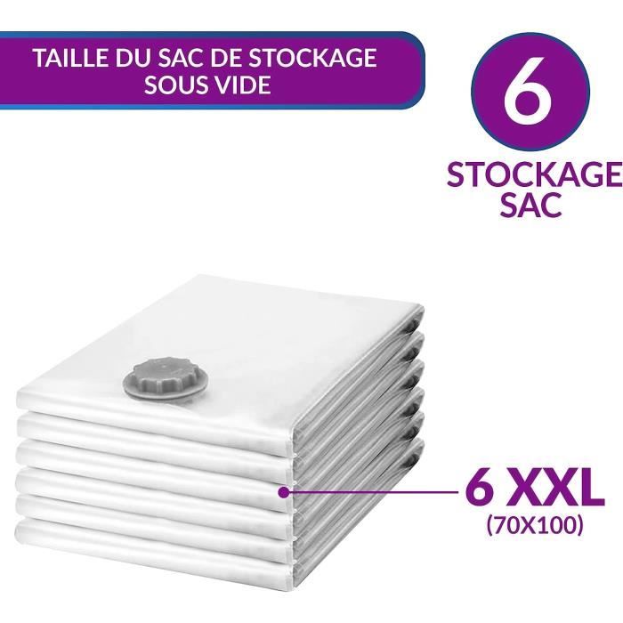 Sac Sous Vide Vetement,6 PCS Petit Sac Vetement Vous Vide de Voyage,Sac  Rangement Sous Vide Manuel Housse Sous Vide-40x60cm - Cdiscount Maison