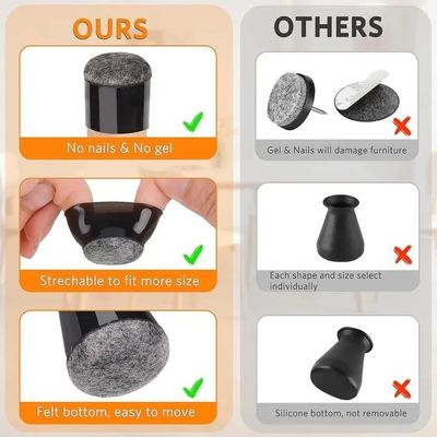 Patins En Feutre Autocollants - 20 X 150 Cm - Bandes De Feutre Puissantes - Noir - 2 Mm - Couche De Protection - Feutre Découpable - Pour Canapé, Pieds De Table, Pieds De Chaise