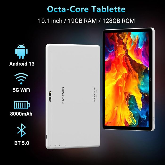 Fastwd Tablette Tablette Android 14 FASTWD 10" - 36Go RAM, 128Go ROM, 5G/4G, 8000mAh - Avec Clavier & Souris - Gris Fastwd Tablette Tactile
