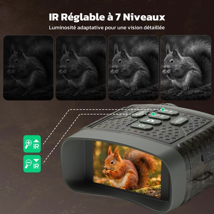 REXING Jumelles Vision Nocturne B1 avec écran LCD, Lunettes avec caméra