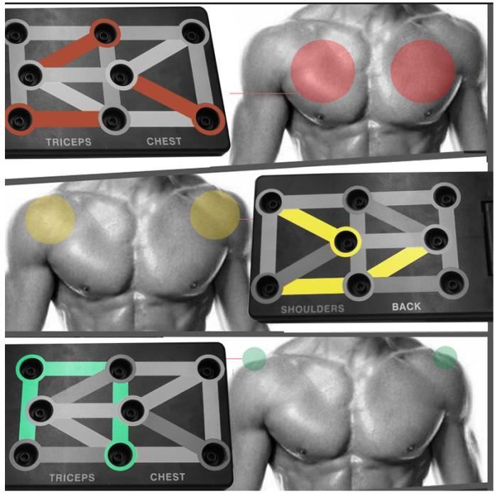 Planche de Musculation Push Up Board Pliable Multifonction avec