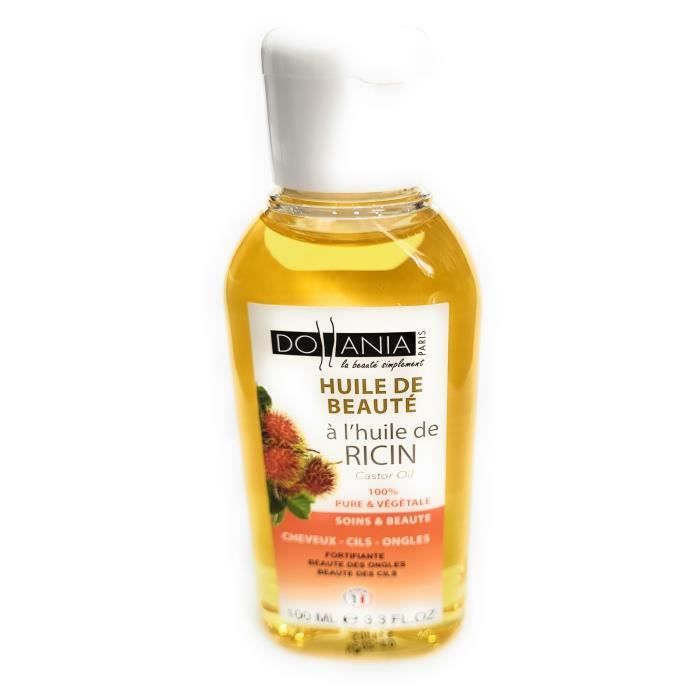 Dollania Huile de Ricin + Huile de Coco Pour Cheveux Ongles Visage Lèvres Corps Accélère la